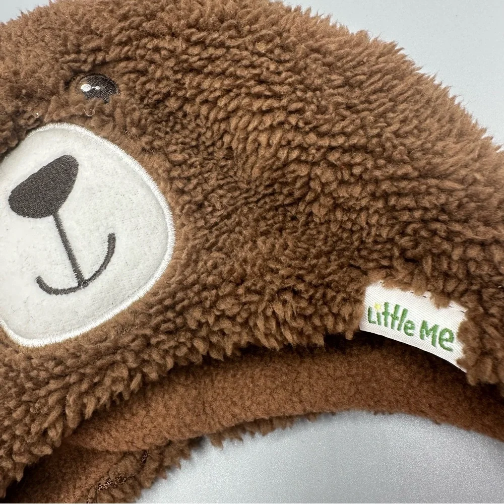 Little Me Winter Bear Soft Hat Mittens Set Size 12-24M Brown